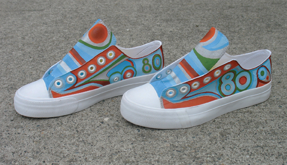 80th Birthday Painted Canvas Shoes (Copy)