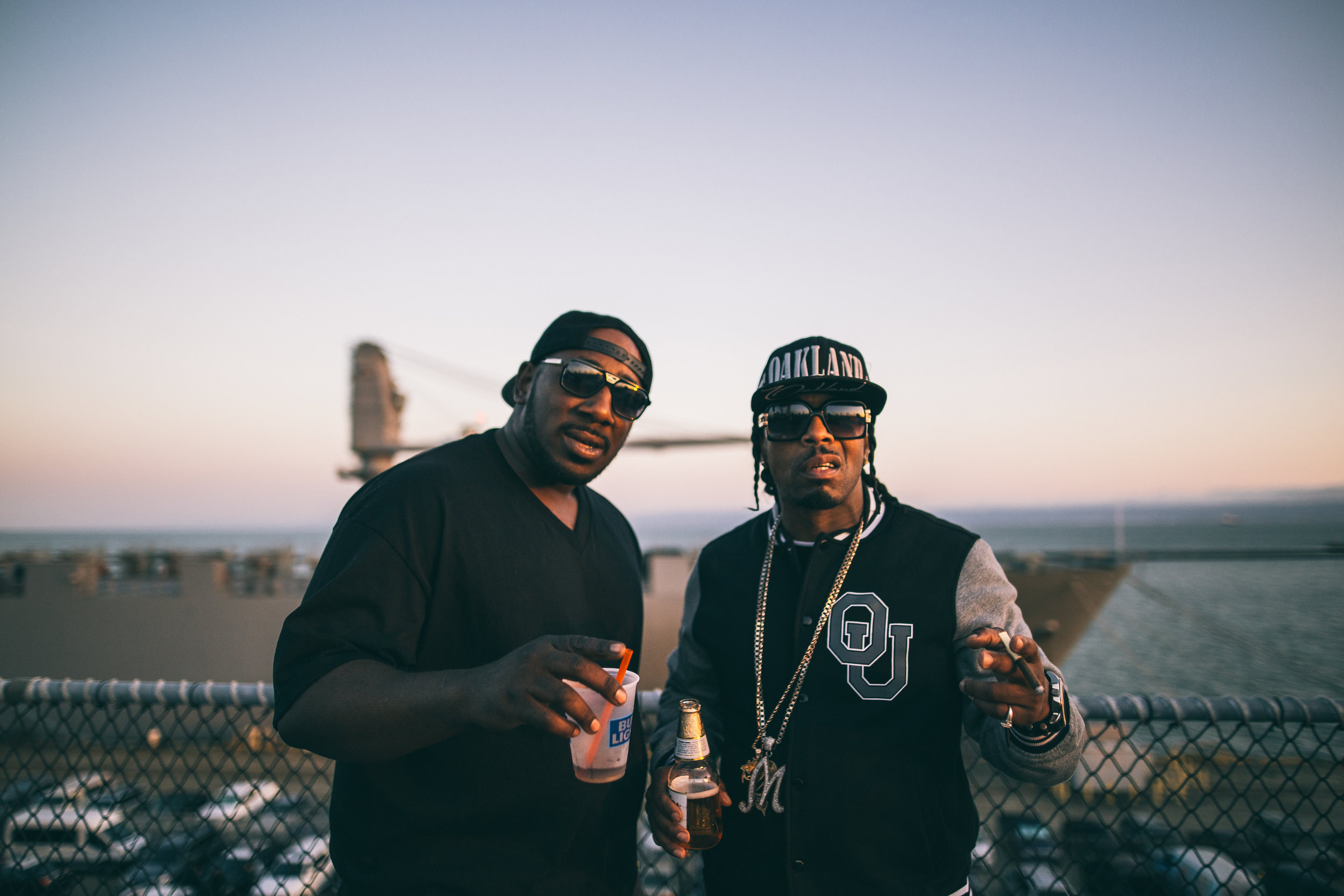 Big Treal on the left & Bay Area legend Dru Down aka "Pimp of the Year" on the right!