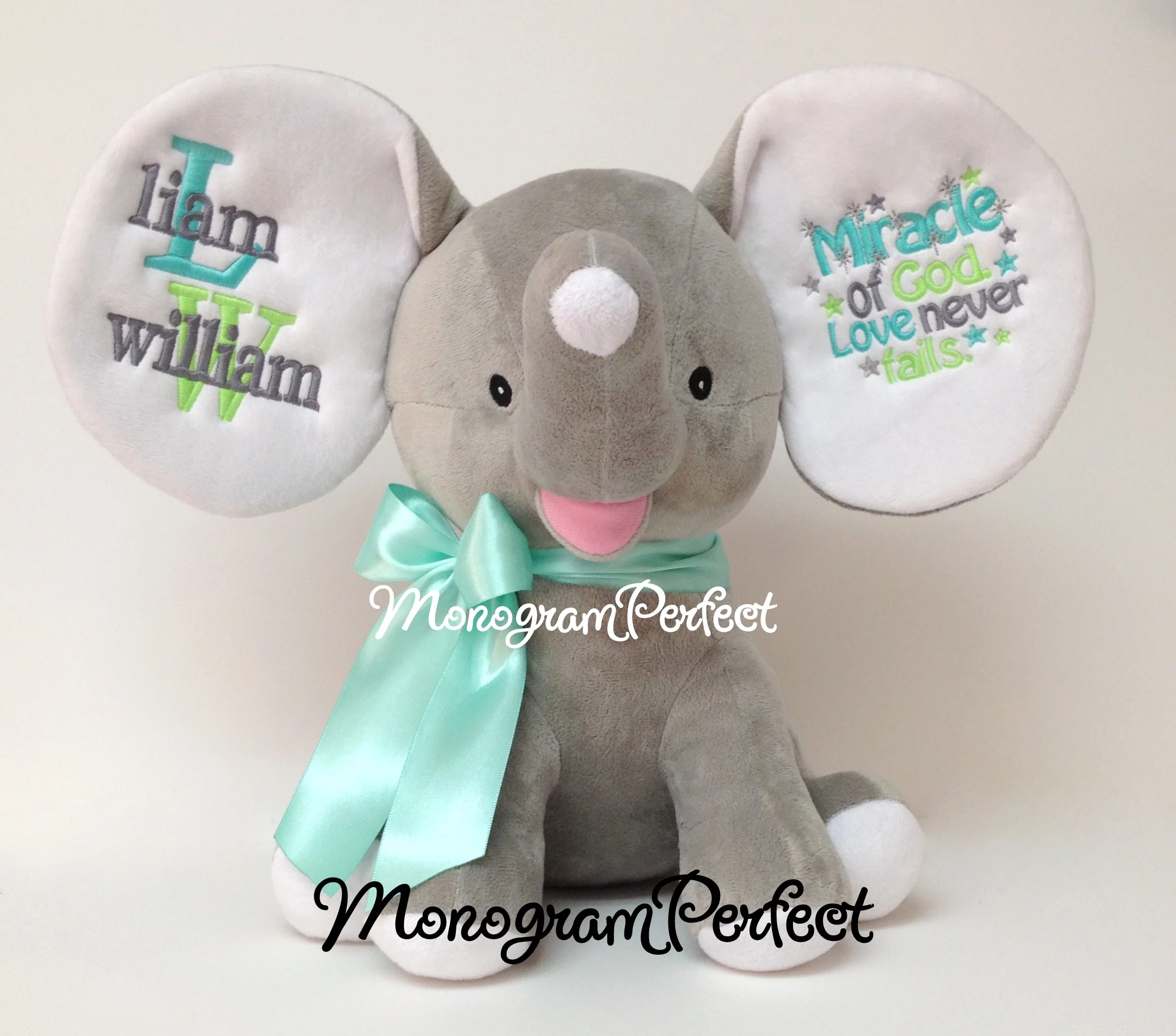 personalized stuffed elephant