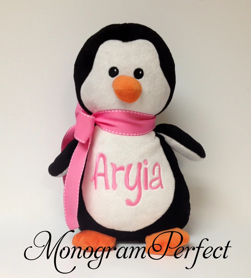 Personalized Black Penguin Stuffed Animal — MonogramPerfect