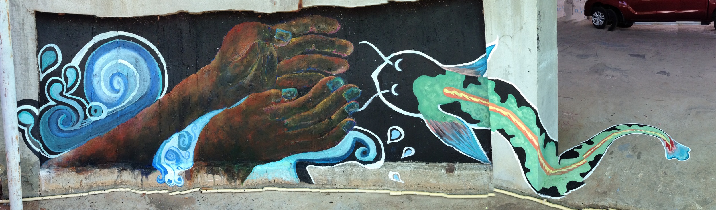 Collaborative Mural, Ban Samrit, Thailand