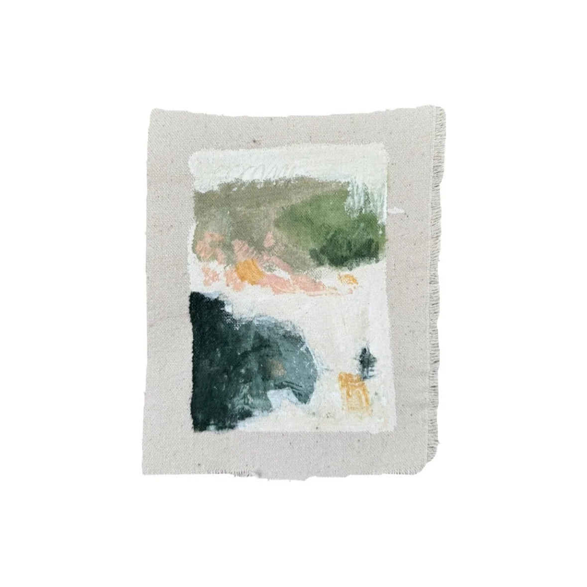 Light over the night, by artist katie brines, minerals on raw canvas