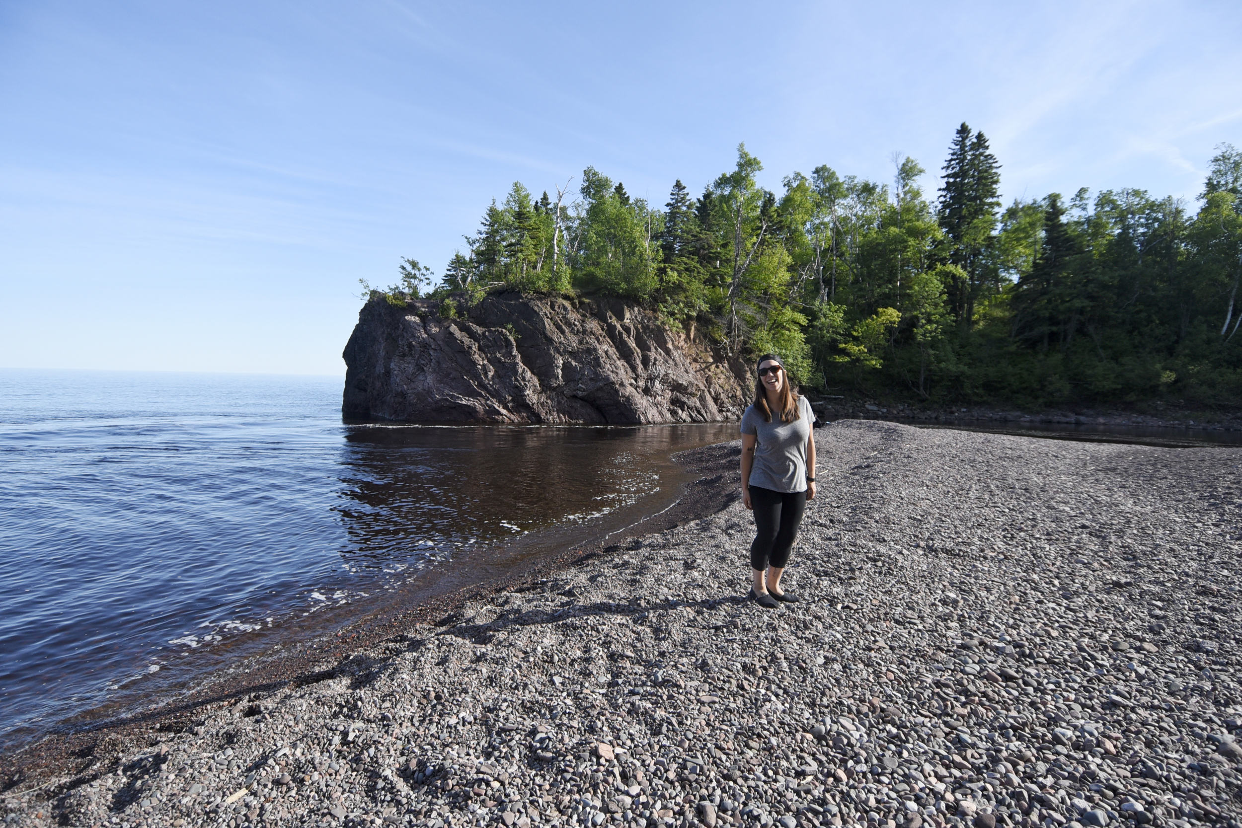  Ayla next to Lake Superior in Tettegouche State Park.&nbsp; 