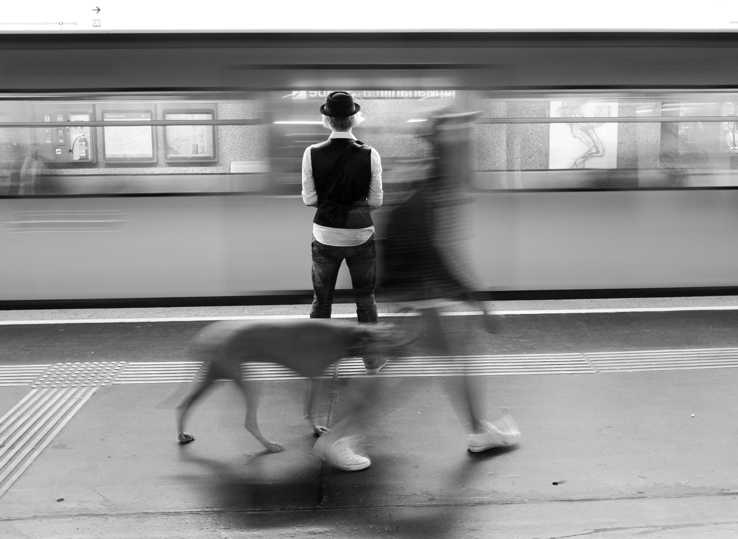 Vienna subway travellers. 