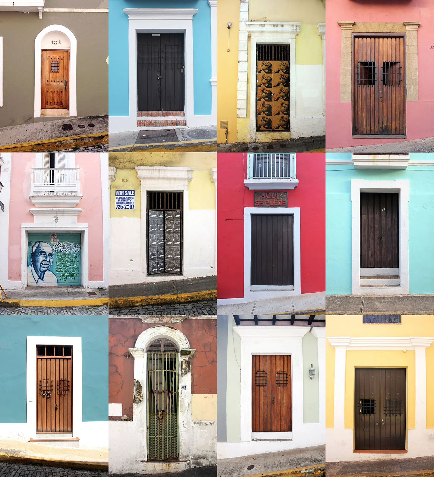 Here's a grid of some of the many doors I came across.