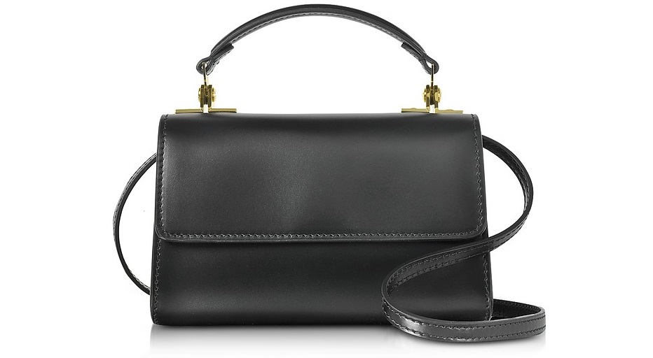 SOPHIE HULME Black Leather Parker Nano Crossbody Bag