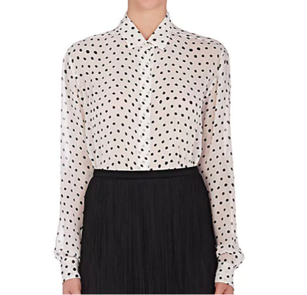 SAINT LAURENT Polka Dot Silk Blouse