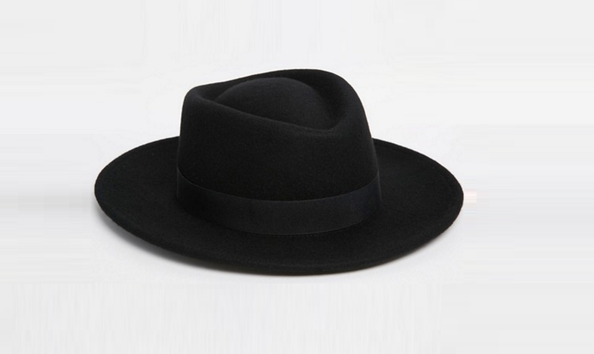 ASOS Pork Pie Hat in Black With Diamond Crown