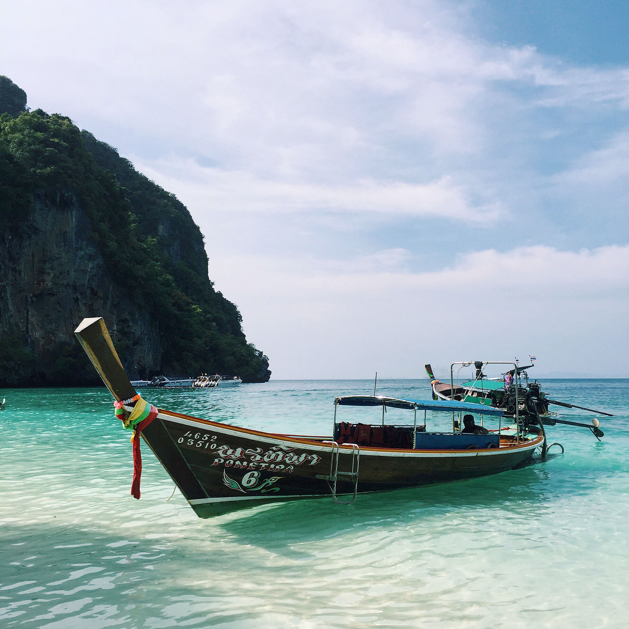 Boat docked in the Phi Phi Islands