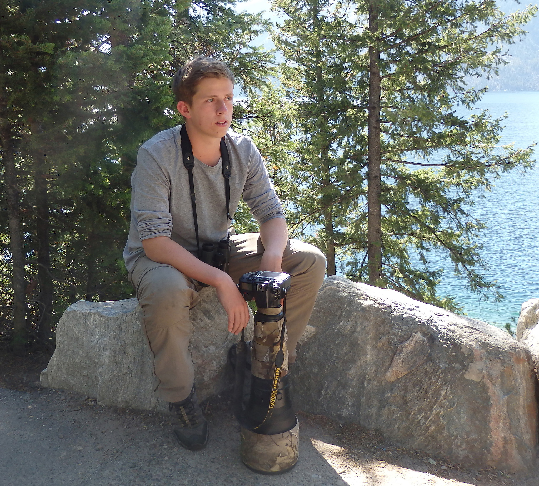 Taking a break on a hike in Yellowstone National Park