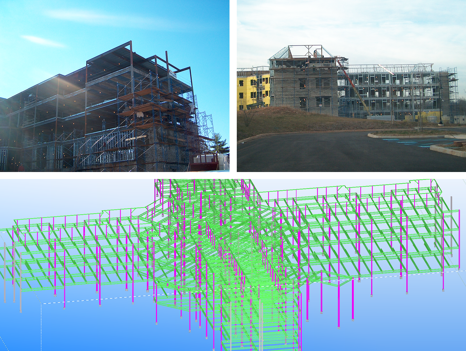   ROOSEVELT LONG-TERM CARE FACILITY  Three story with a basement, 110,000 square feet facility constructed in Edison, NJ.&nbsp;Modeling of the structure, the design of the steel frame connection, generate erection and assembly shop drawings for the s