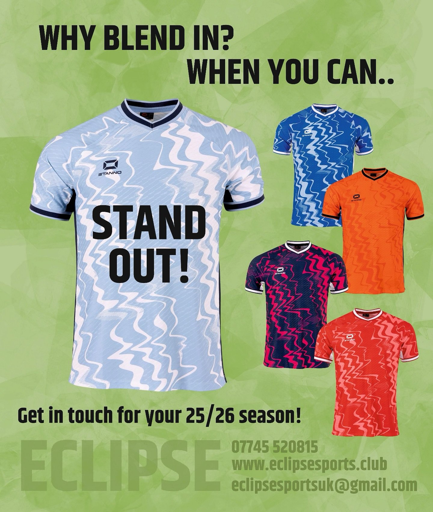 2025/26 season incoming and this is your year to stand out!! 

Get in touch for all your football needs!! 

#football #footballjerseys #25/26season