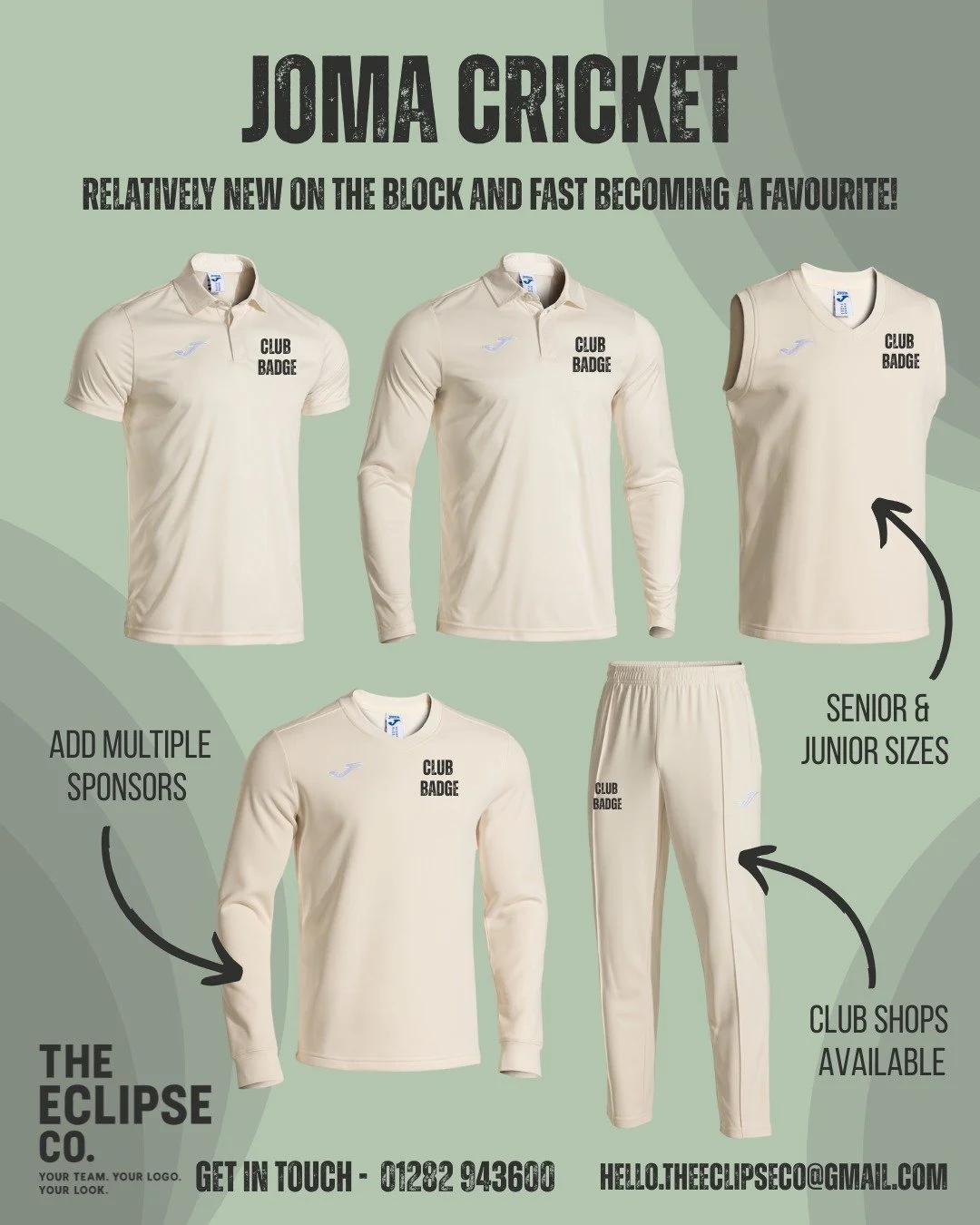 The 2026 cricket season is just around the corner and we all know a new season means a new freshen up.. and could that start with Joma for your club?

Relatively new on the block but fast becoming a favourite with it's timeless ivory whites.. 

Sleek