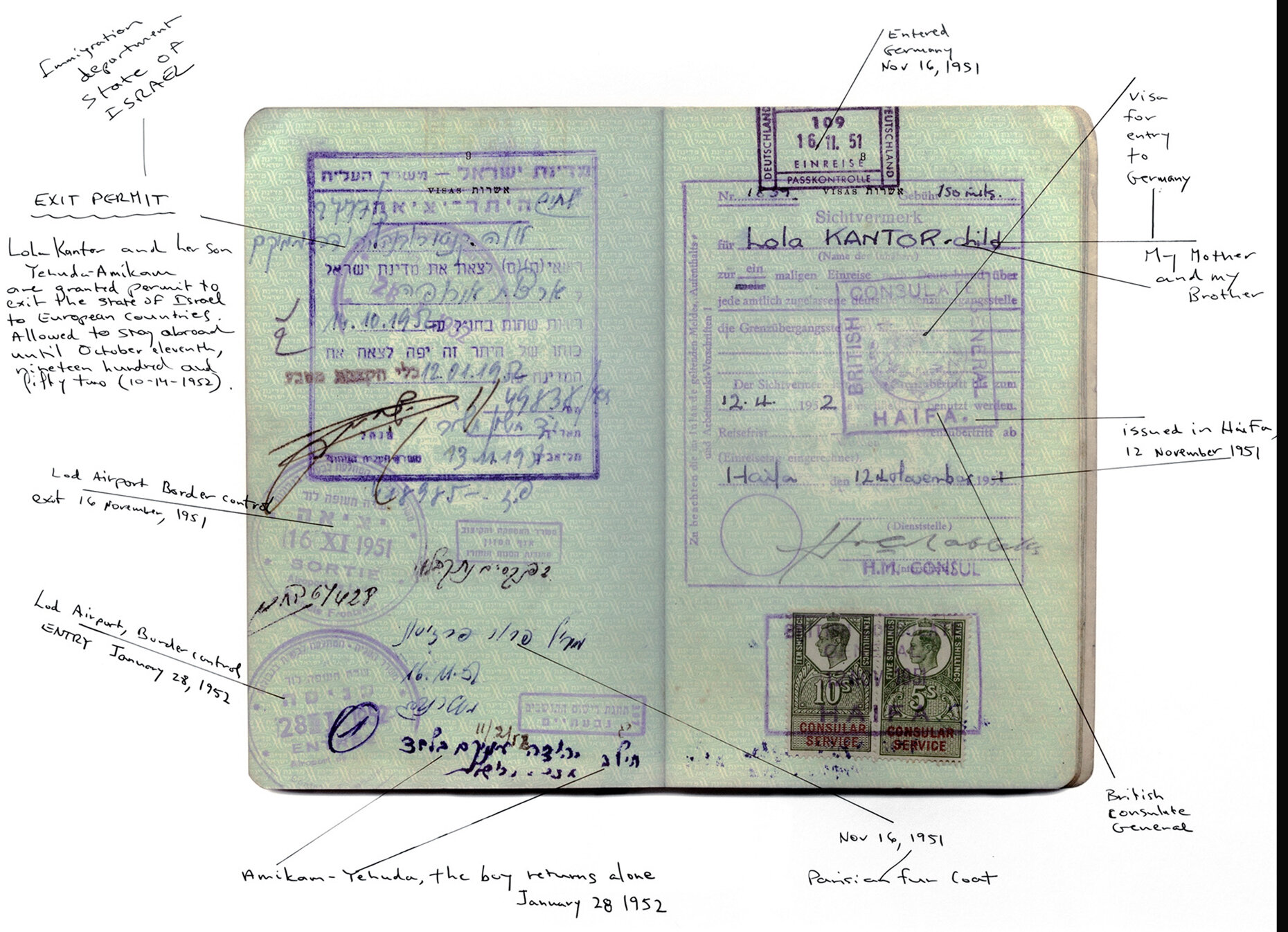 Passport, c. 1951, Hand-Noted 2019