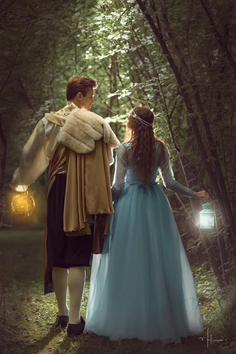 Prince Charming led Sleeping Beauty out of the secret forest grove, excited to bring her back to the Royal Palace and introduce his love to his Kingdom.