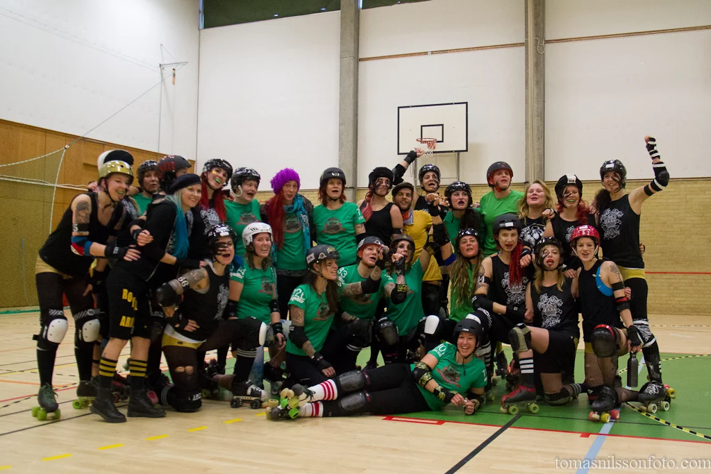 Post-game lineup...or rather...pile-up!