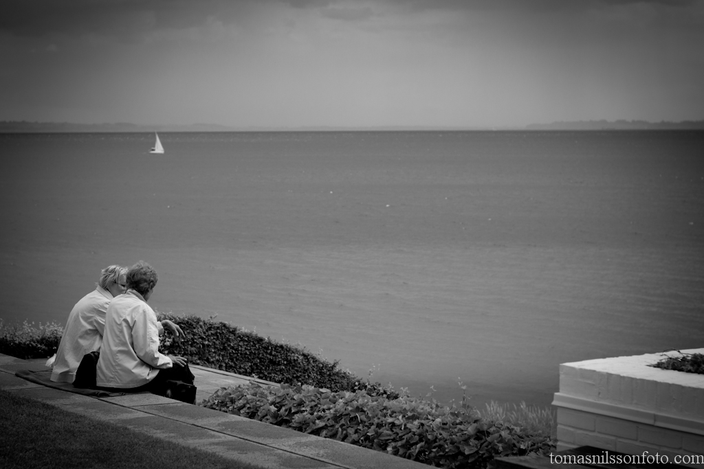 Two friends overlooking the Öresund outside The Louisiana Museum of Modern Art