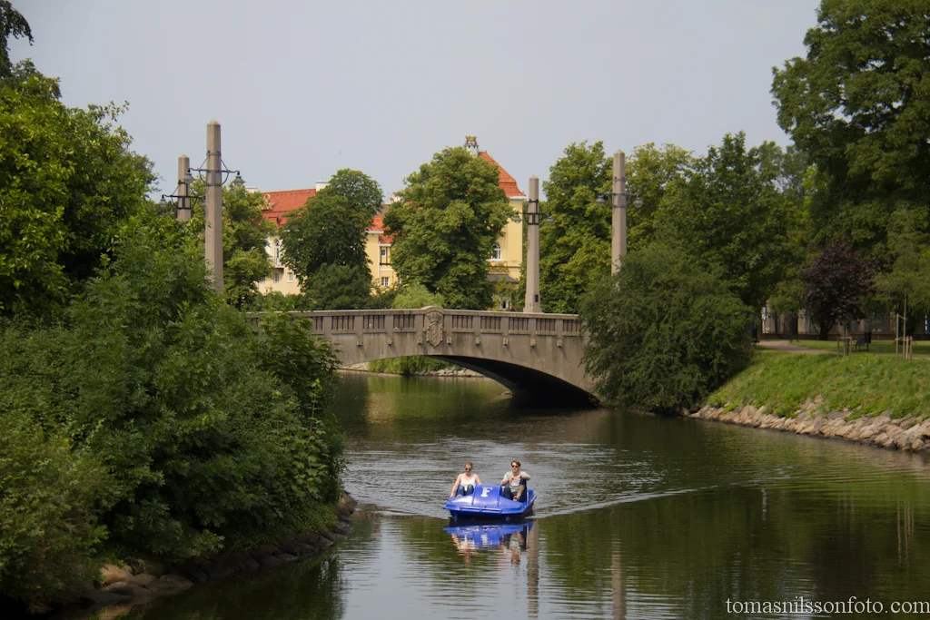Pedal boat with the Kungsparken Casino in the background