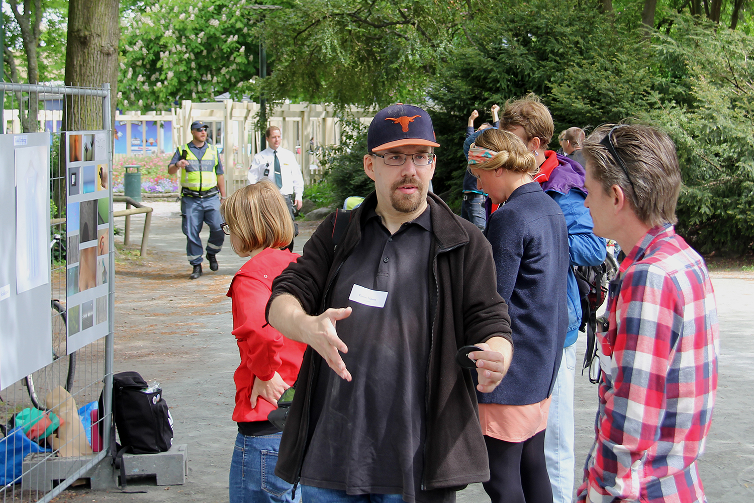 One of the "downsides" to being at a photo exhibition. You run the risk of ending up in a picture! Here I'm gesturing about something with Klas Svensson, a fellow exhibitor who showed some very fine nature photographs. Photo by Ulf Nilsson
