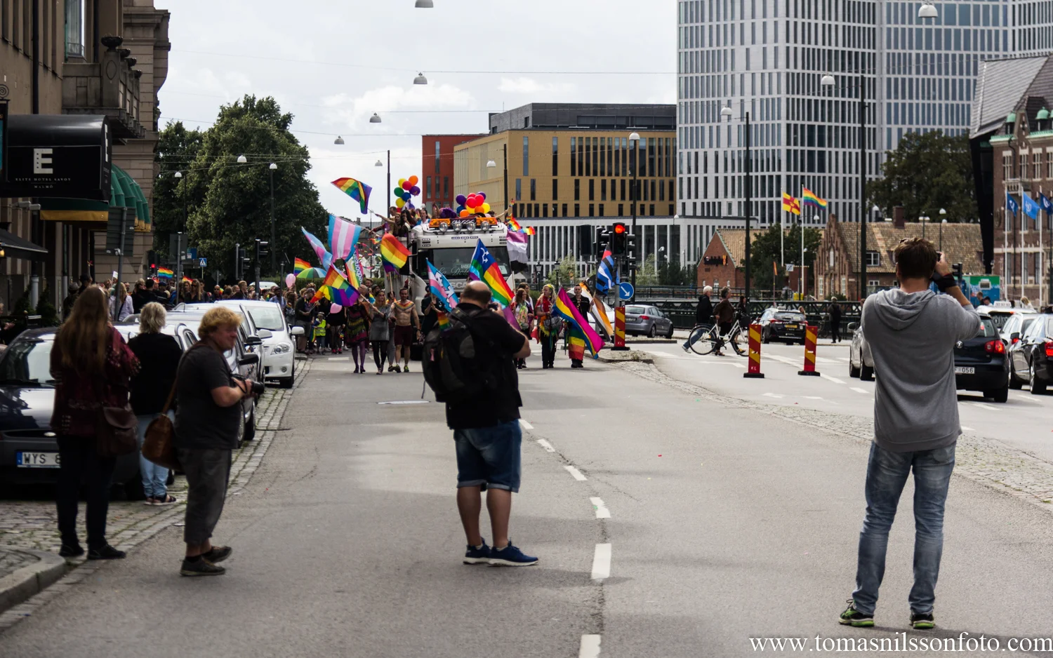 Lots of photographers trying to get good shots of the parade. :-)