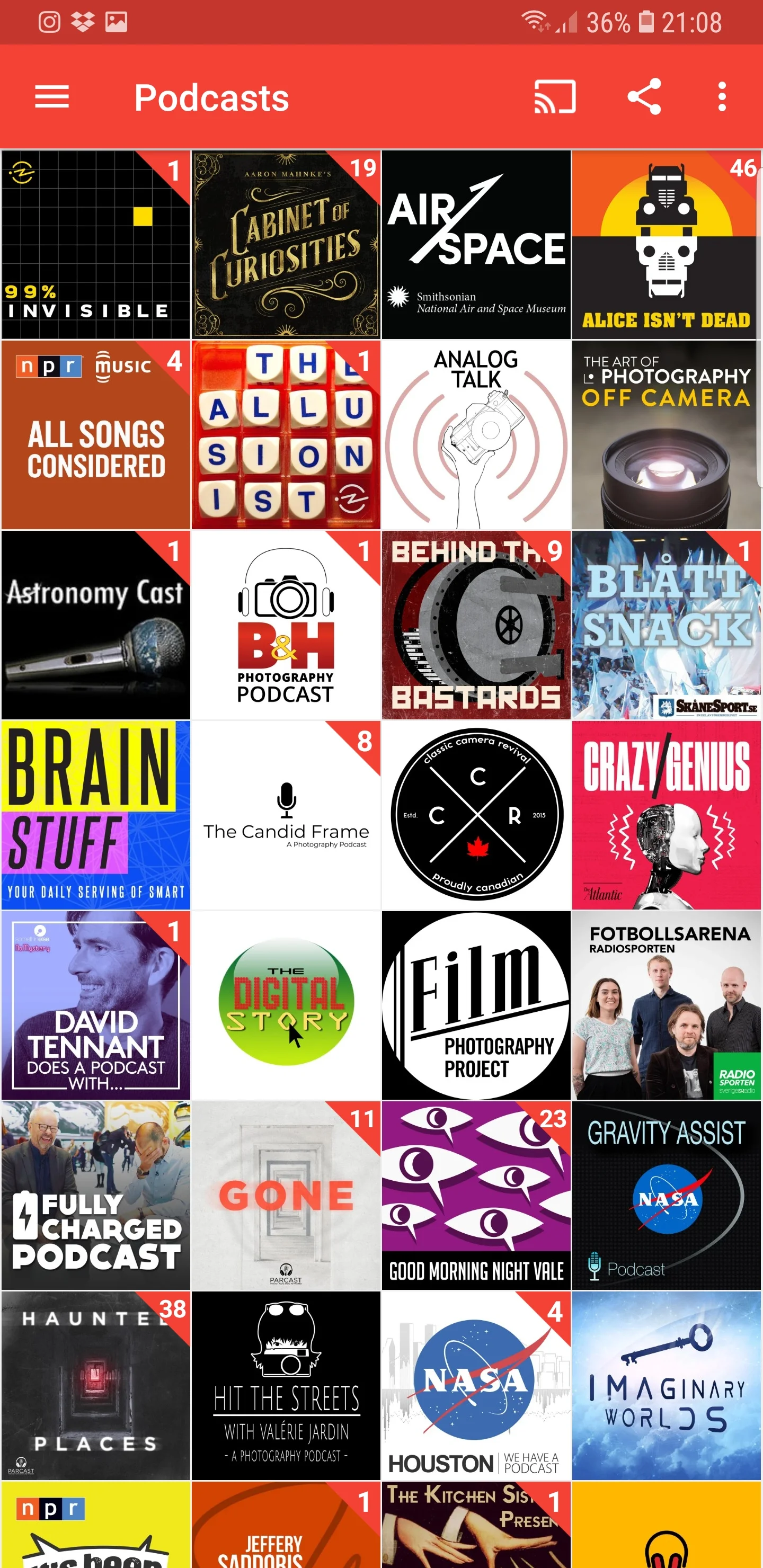 Screenshot from my PocketCasts app