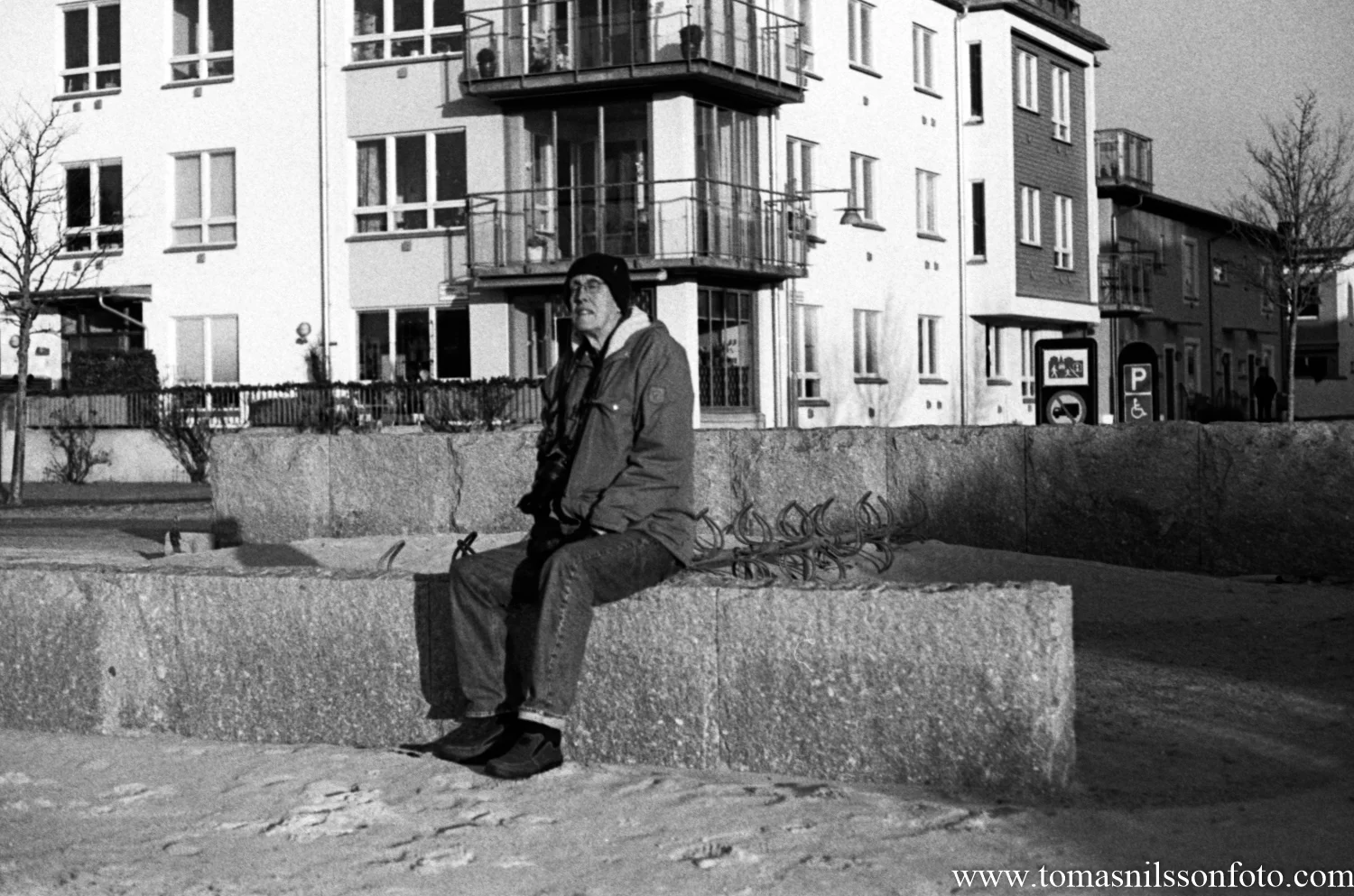 Dad enjoying a bit of the sunshine at the beach.