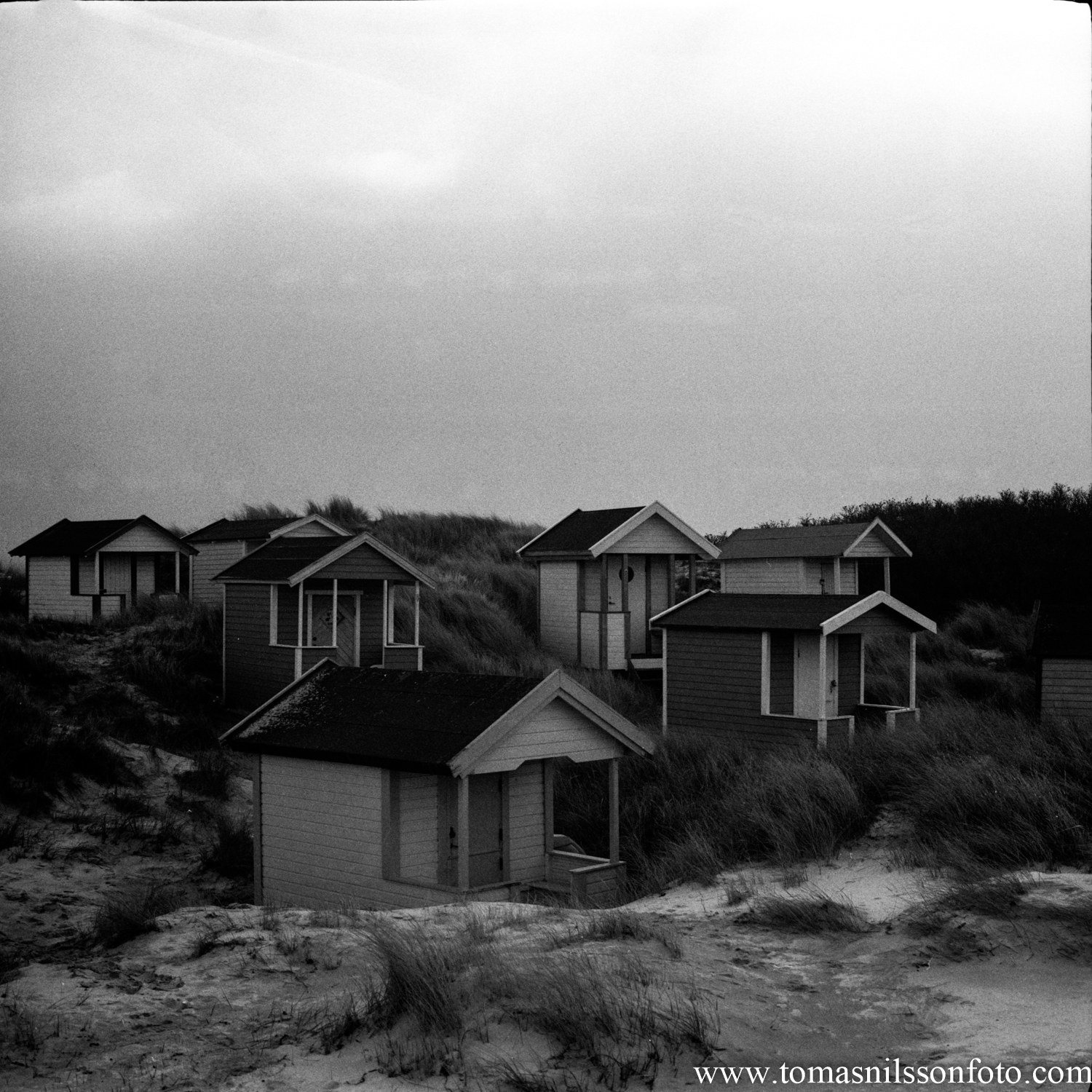 Day 64 - March 5: Beach huts on a gray day