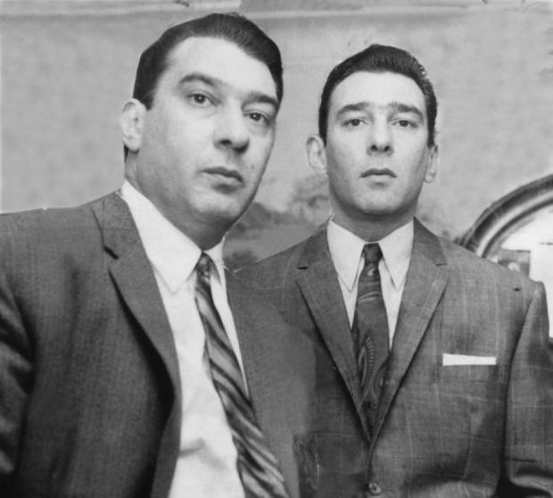 The real-life twin brothers, Ronnie and Reggie Kray
