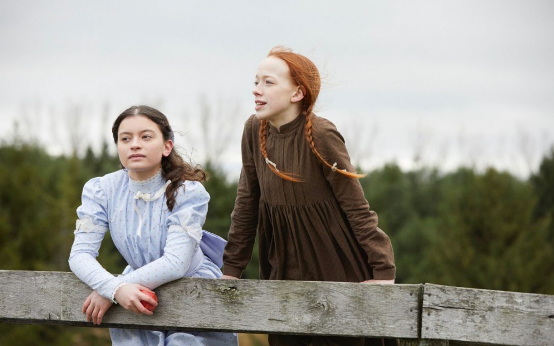 Amybeth McNulty as Anne Shirley and Dalila Bela as Diana Barry in Anne with an E