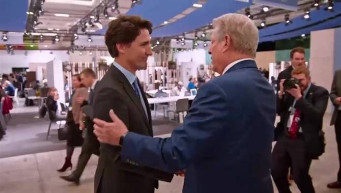 Canadian Prime Minister Justin Trudeau with Al Gore