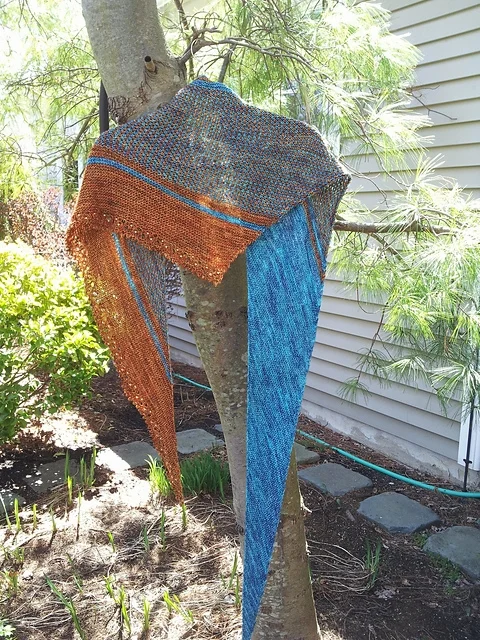 Blue Ginger Beaded Shawl