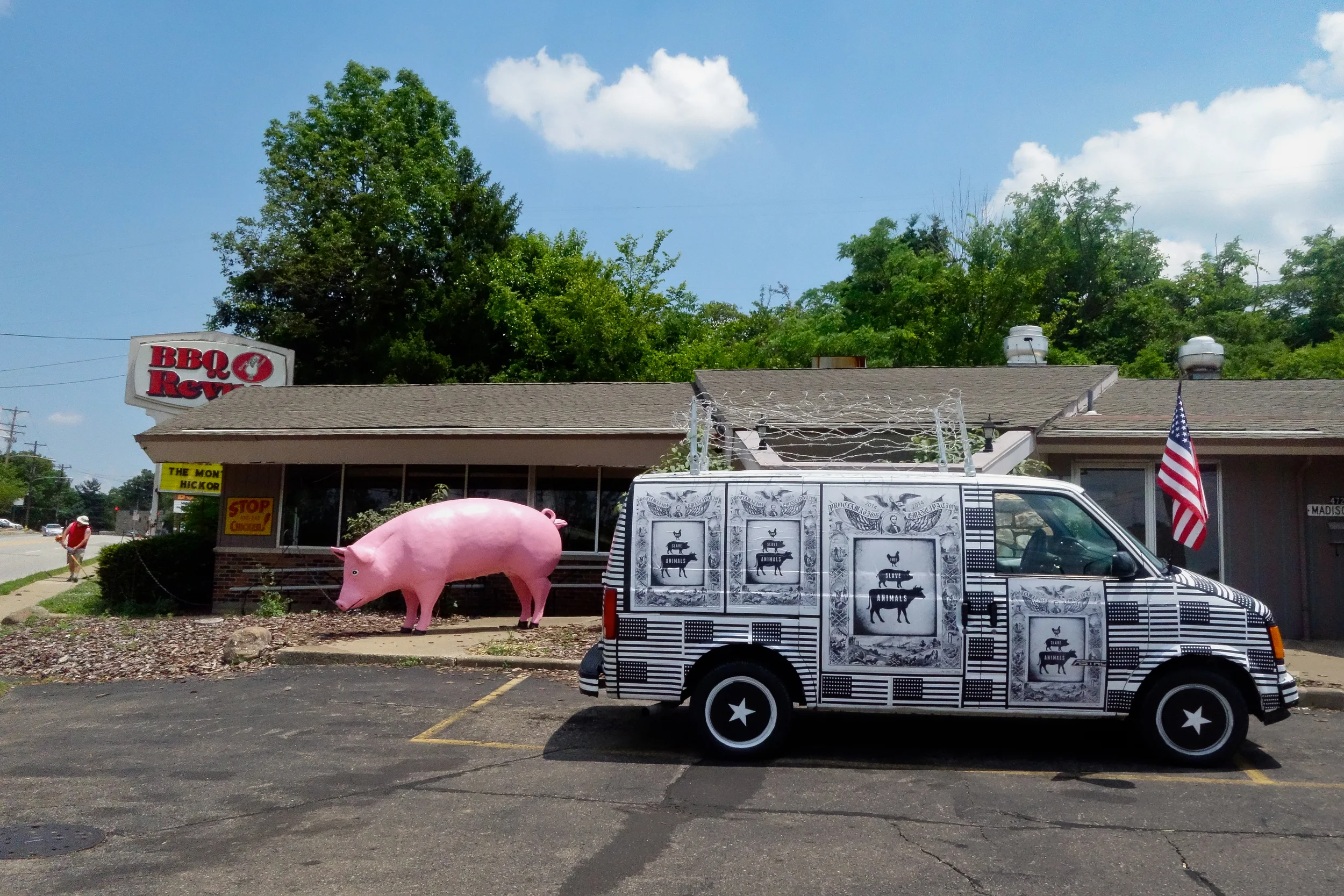 THE INTERNATIONAL FREEDOM CENTER WAITING PATIENTLY IN THE FIRE LANE AT THE BBQ REVUE