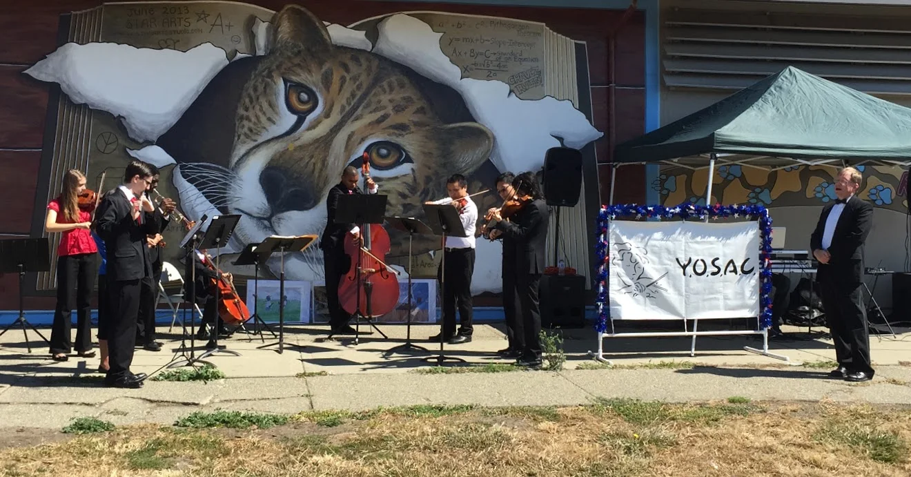 2015 YOSAC Horizons Ensemble Group and Conductor Bill Harrington performing at the South Hayward 4th of July Celebration, Chavez Middle School.
