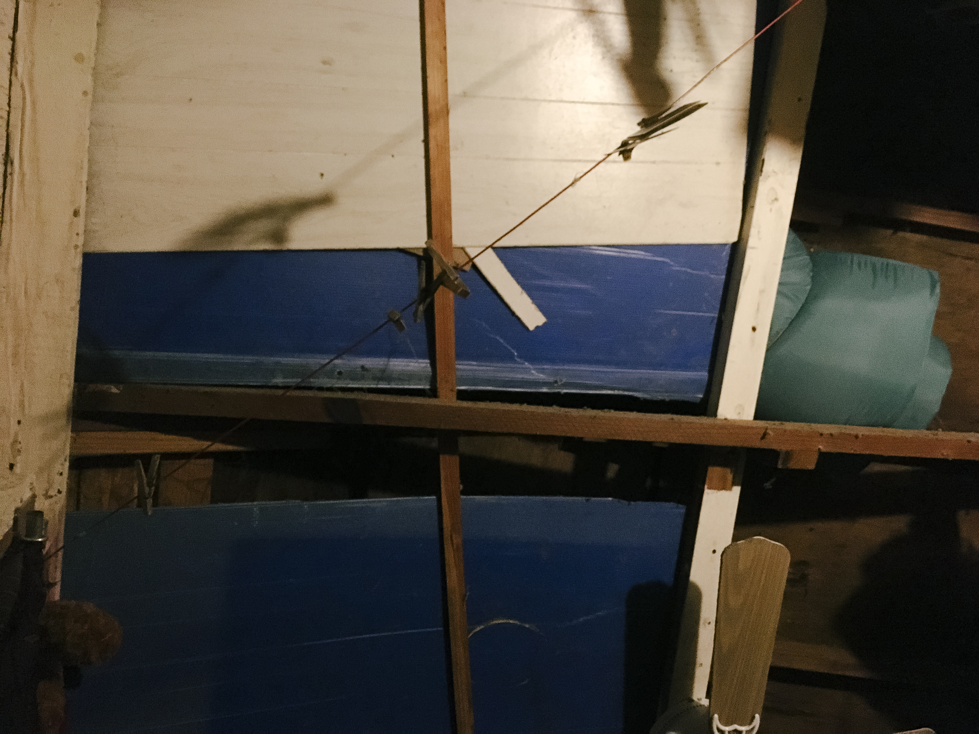Ceiling. View of where I slept on Saturday night. This is my aunt Mina's room. March 11, 2017