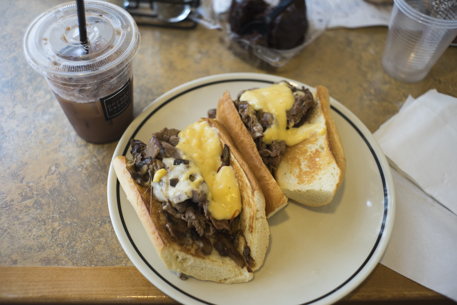 Steak and cheese sandwich. @cornerbakery June 9, 2017