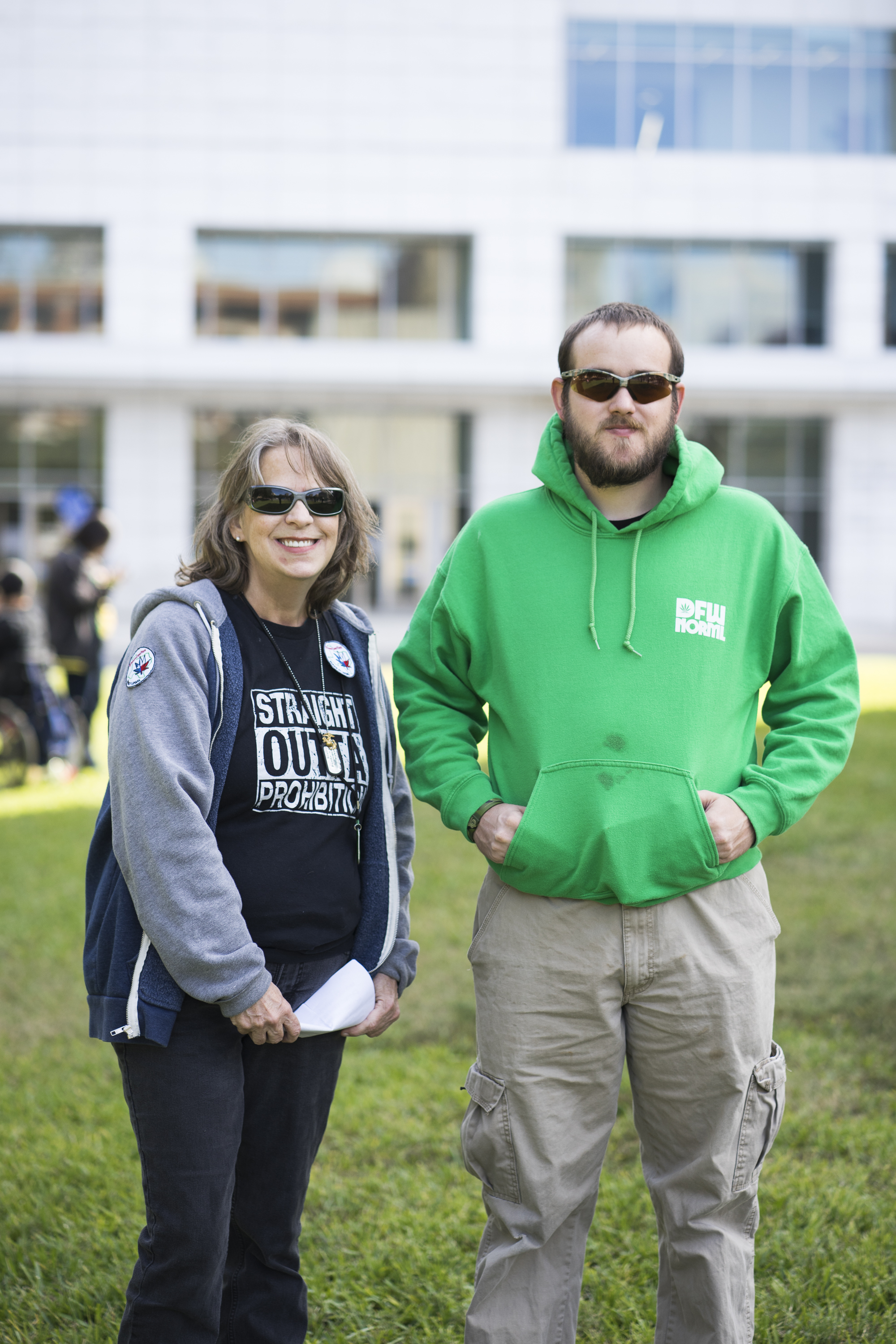 Representatives of DFW NORML, a grassroots marijuana activist group dedicated to fighting cannabis prohibition, pose for a photo before official speakers share their stories about cannabis. October 28, 2017