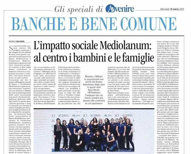 L'impatto sociale Mediolanum: al centro i bambini e le famiglie - Gli speciali di Avvenire