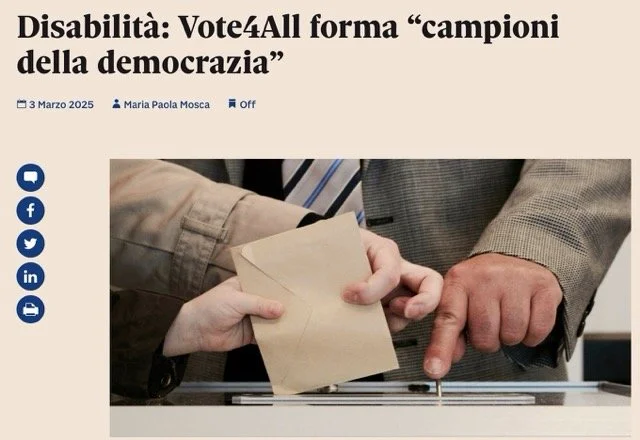 Disabilità: Vote4All forma “campioni della democrazia” - Alley oop