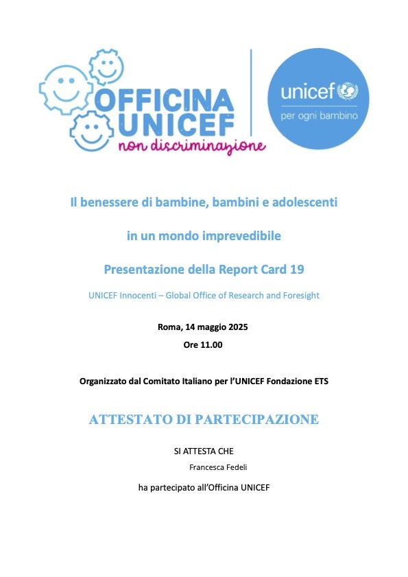 Officina Unicef, Roma 14 Maggio 2025