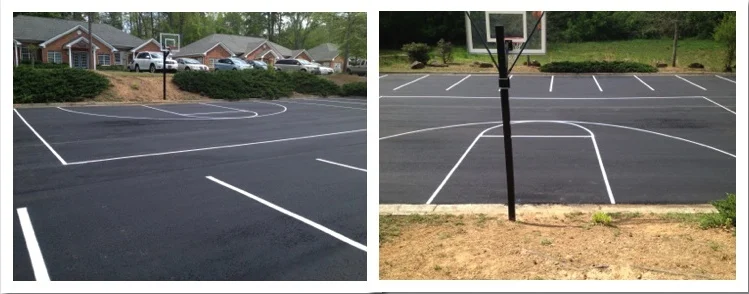 Custom basketball court incorporated into a new parking lot