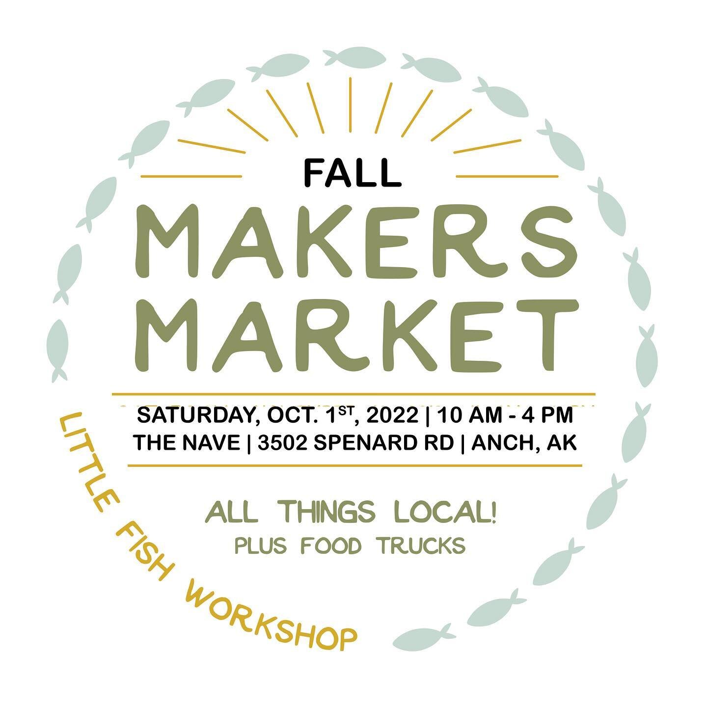 🍂Fall Makers Market 🍂 
Mark your calendars, Anchorage friends, for this is a show you will NOT want to miss. Over 30 artists, creators, and makers are gathering together for the start of the holiday shopping season!
✨ Saturday, October 1, 10-4 @the