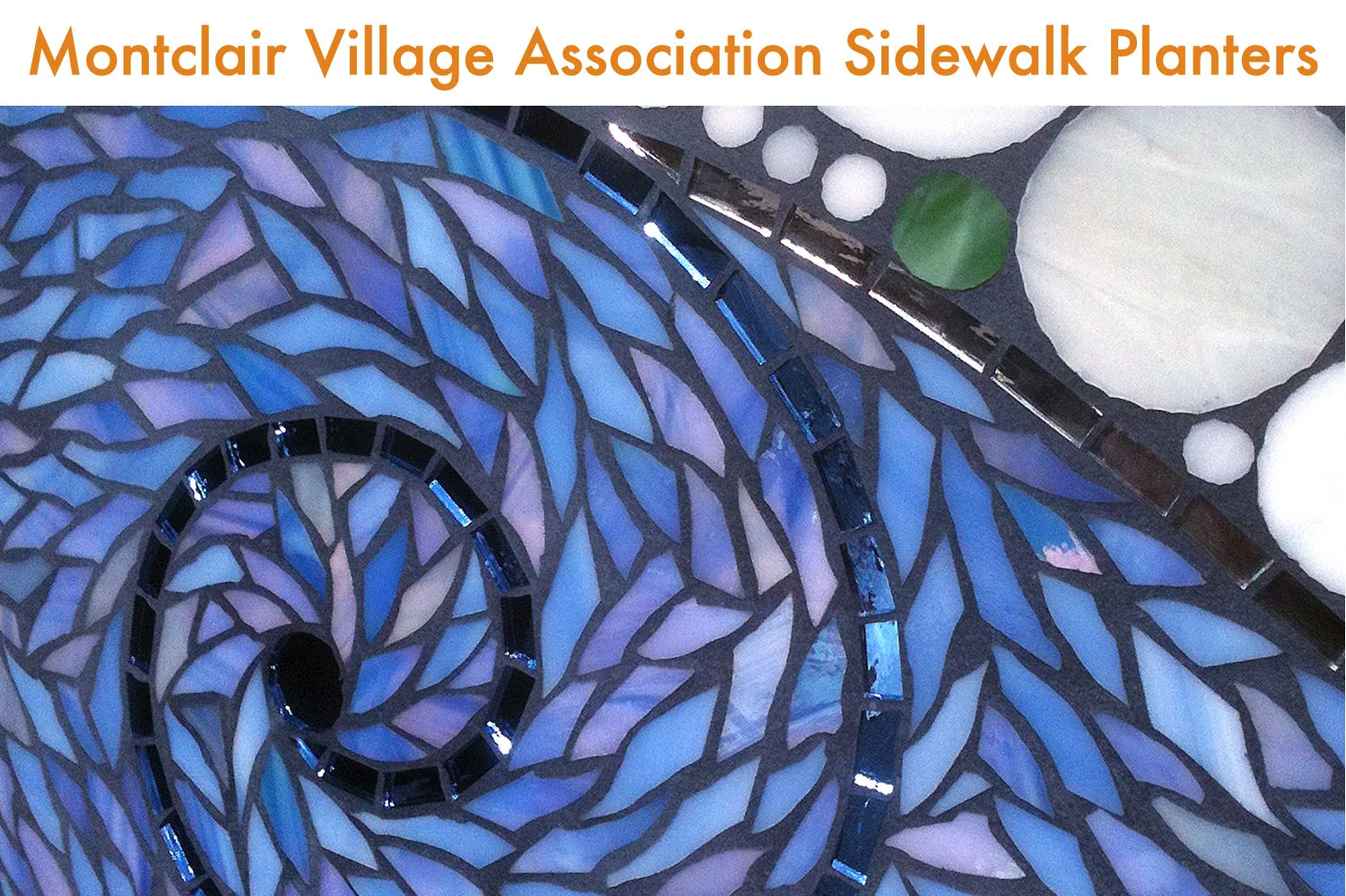 Thanks to the generosity of Lions Club Montclair and continuing sponsorship by the Village Merchants, Gina is adorning planters in Montclair Village with mosaics. A project supported by the Montclair Village Association, you can find them sprinkled throughout the Montclair shopping district in Oakland, California.