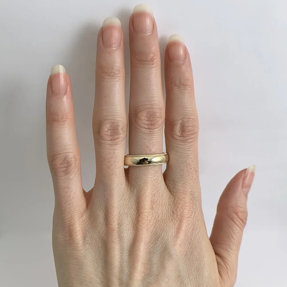 Plain Milgrain Wedding Band Salvatore Co