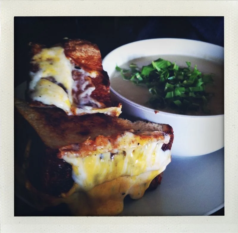 Outerlands: outer sunset, sf. Best grilled cheese with cauliflower-cardoon soup!