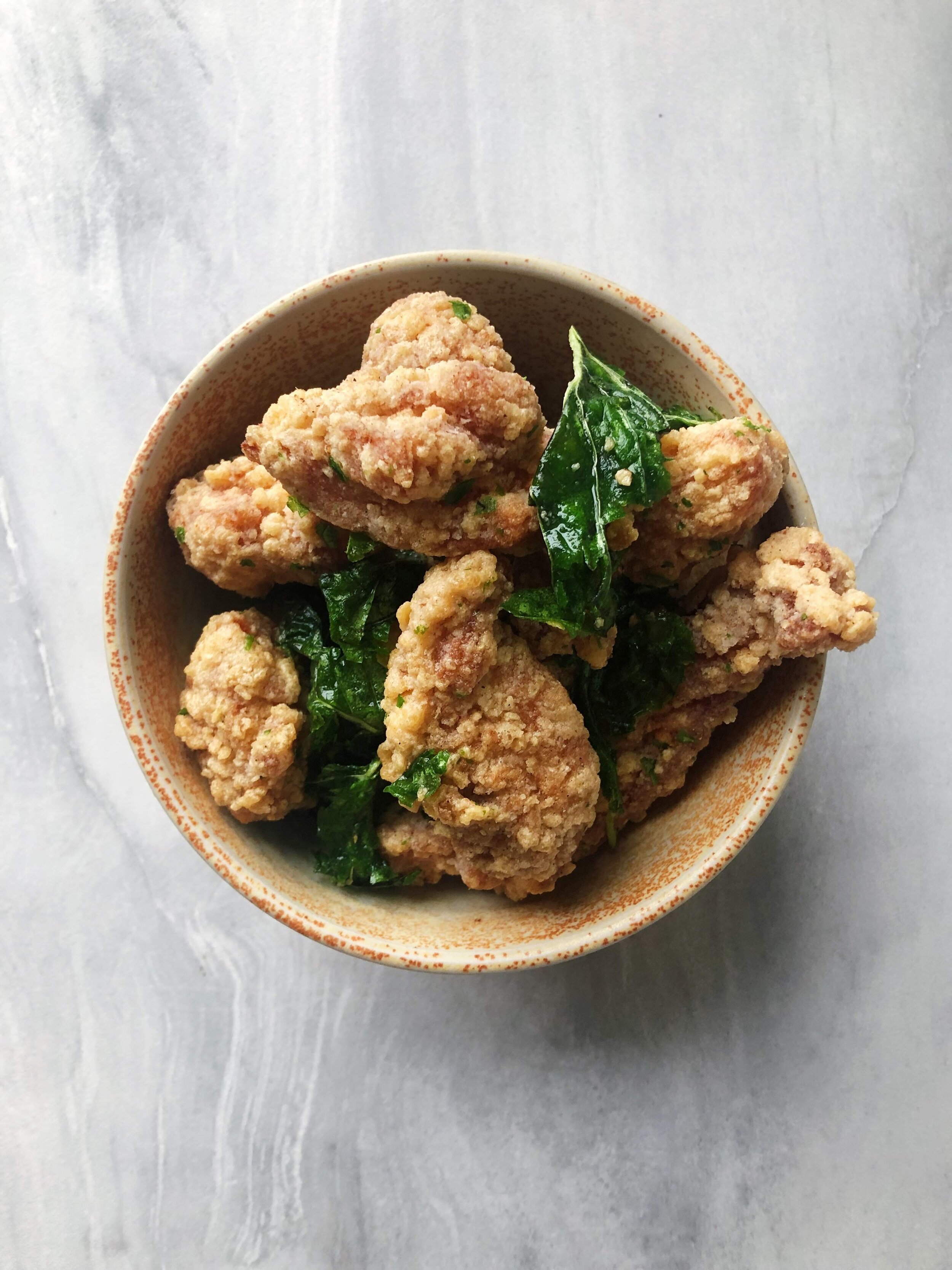 Taiwanese Popcorn Chicken, Fried Basil