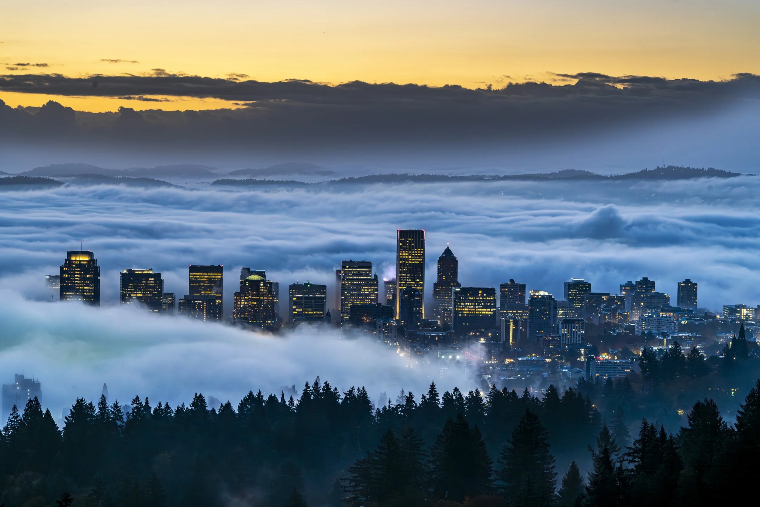 Fog over Portland