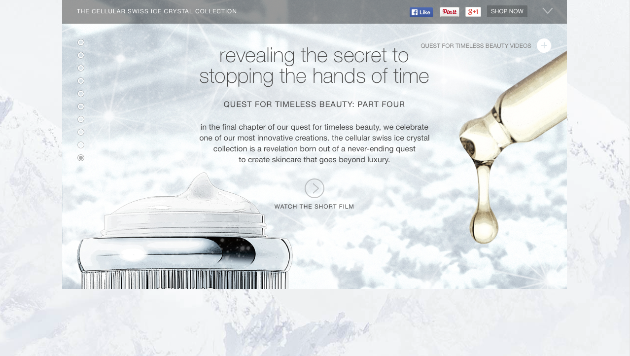Global digital branding for La Prairie - one of the luxurious skincare lines available. 