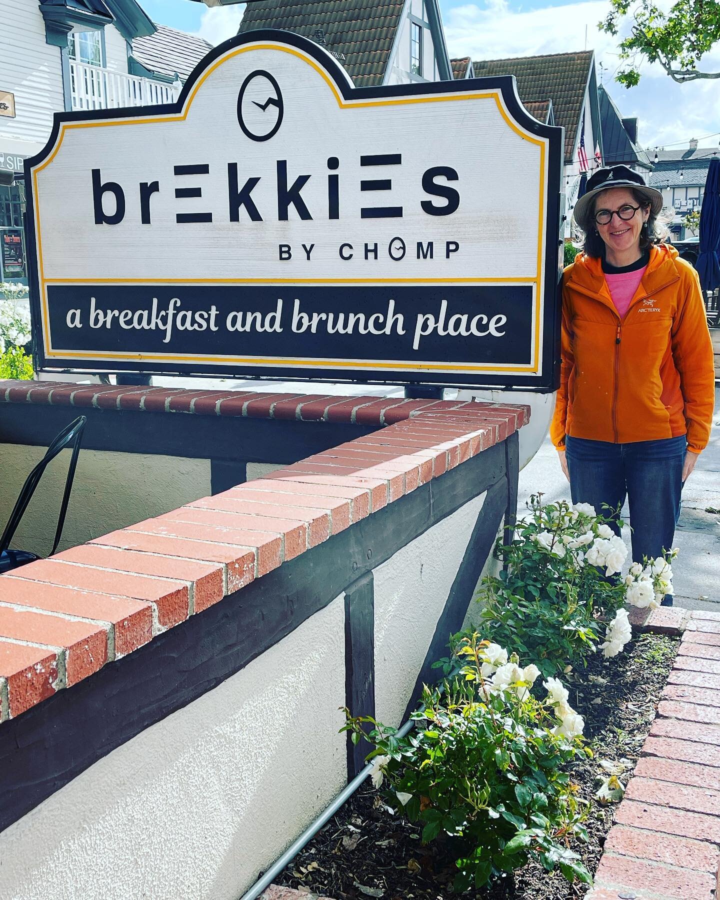 I took Brian up to Santa Ynez and we did all the things!
1. Brekkies by Chomp 
2. Almond butter French toast with bananas and bacon
3. That sign in Los Alamos everybody takes a picture of
4. Hans Christian Andersen museum: tiny but surprisingly engro