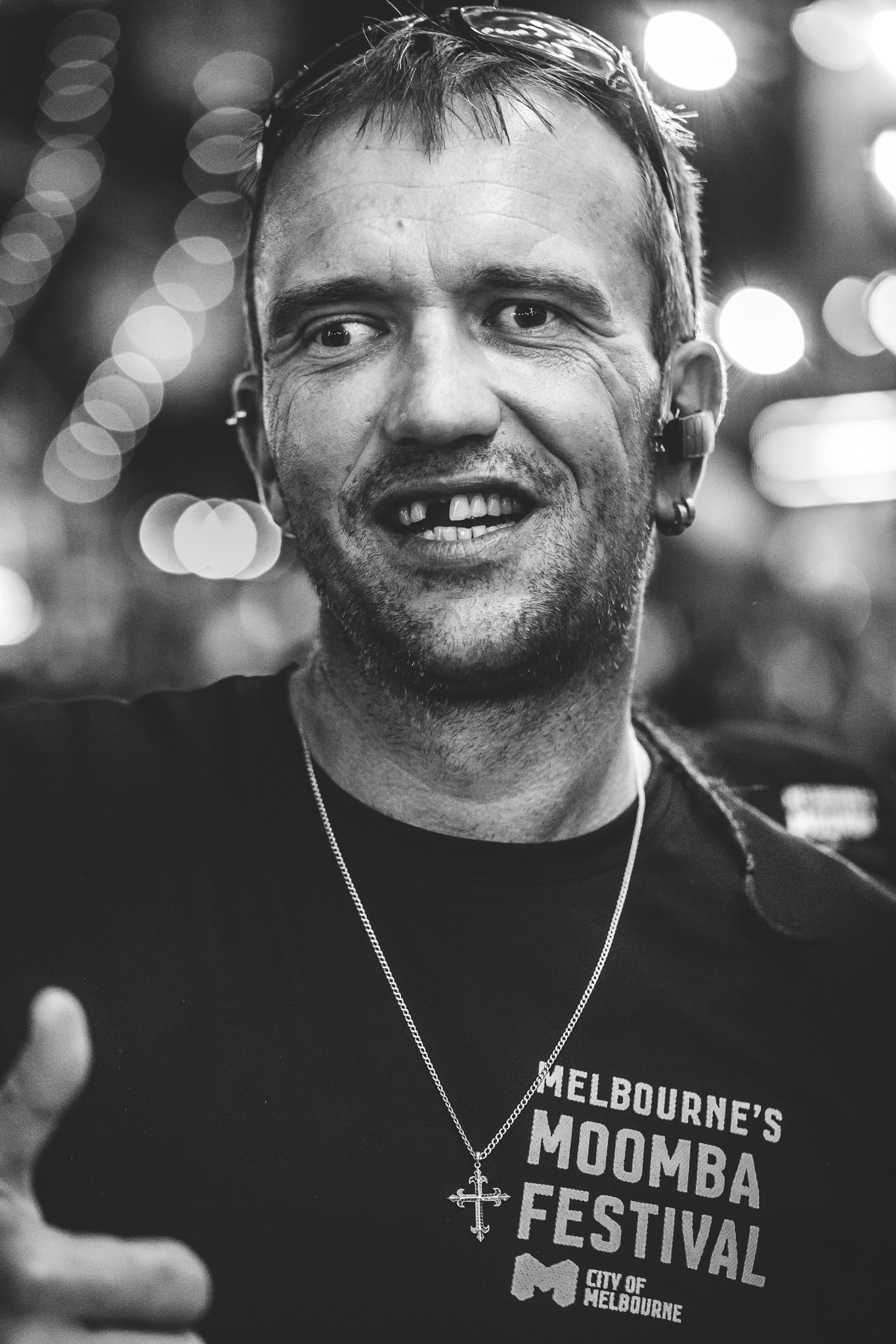 13.03.2016 Cross-eye Chris. Working on a series of carnies I'm spotting at Moomba.