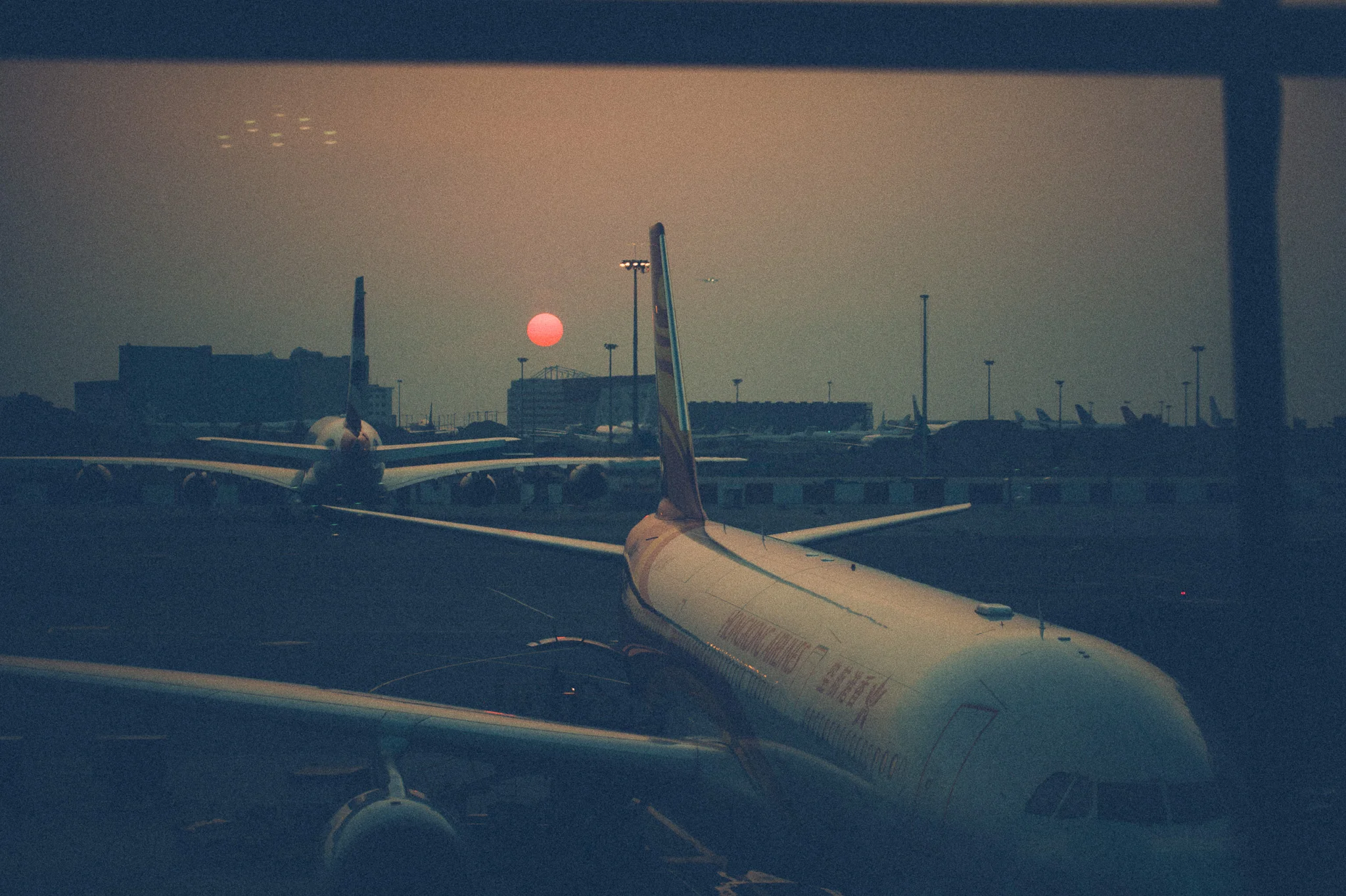 26.10.2018 Transit sunset at Hong Kong Airport.